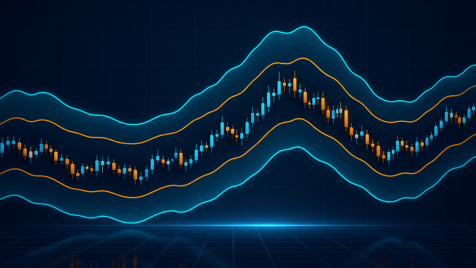 ATR volatility and risk reference bands indicator