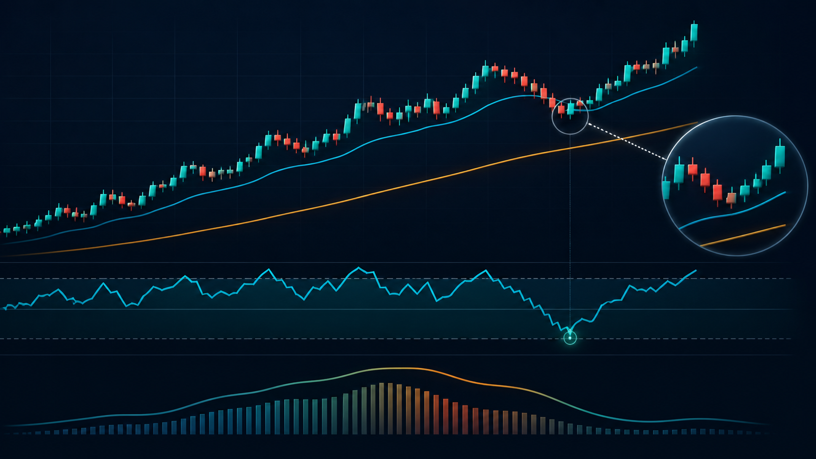 RSI trend pullback indicator with EMA and ADX