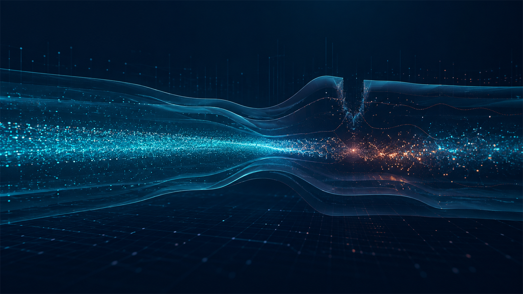 Abstract liquidity flow narrowing into friction