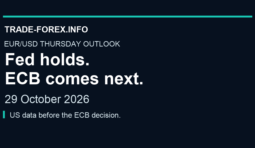 Trade-Forex.info. EUR/USD Thursday outlook, 29 October 2026. Fed holds. ECB and US data ahead.