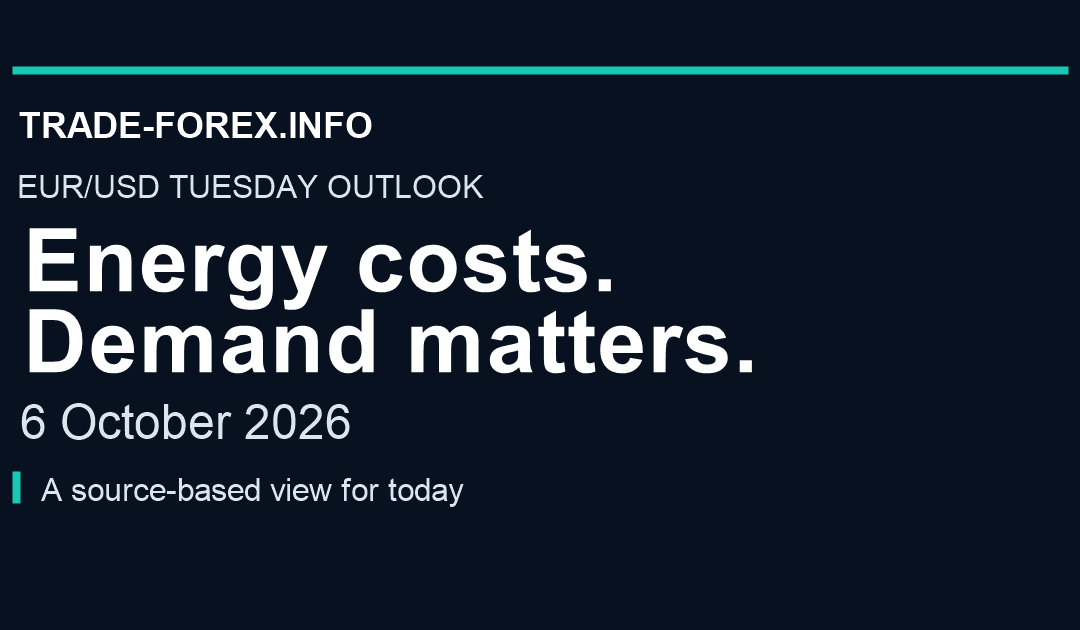 EUR/USD Tuesday outlook, 6 October 2026. Energy costs. Demand matters.