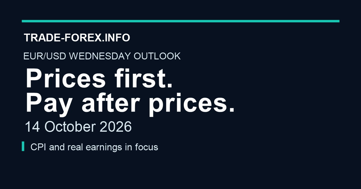 EUR/USD Wednesday outlook, 14 October 2026. Prices first. Pay after prices. CPI and real earnings in focus.