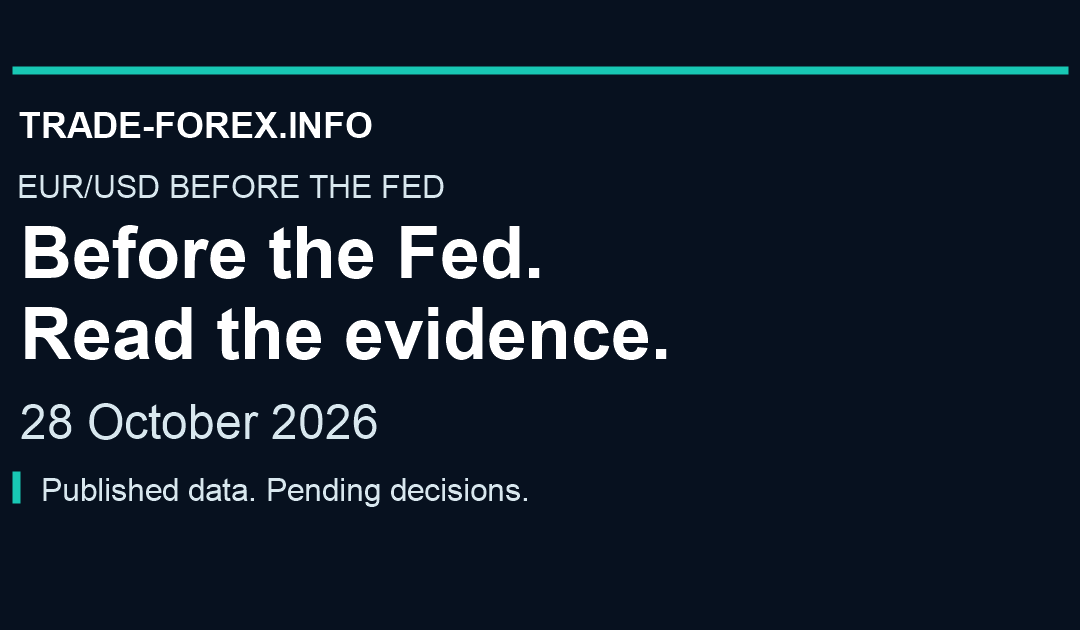 Trade-Forex.info. EUR/USD before the Fed, 28 October 2026. Published data and pending decisions.