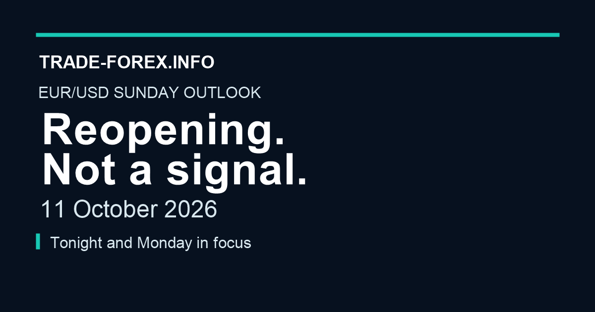 Trade-Forex.info EUR/USD Sunday outlook, 11 October 2026. Reopening. Not a signal. Tonight and Monday in focus.